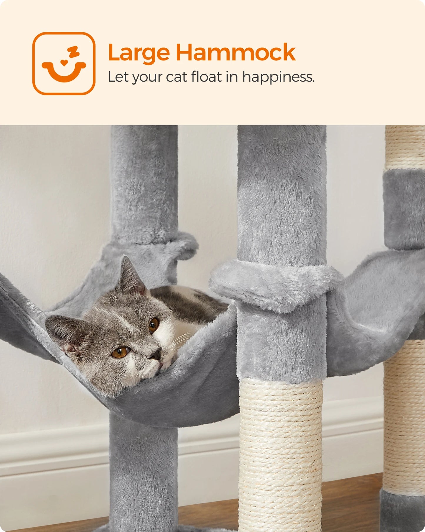 FEANDREA Multi-Level Cat Tree Tower – Indoor Cat Condo