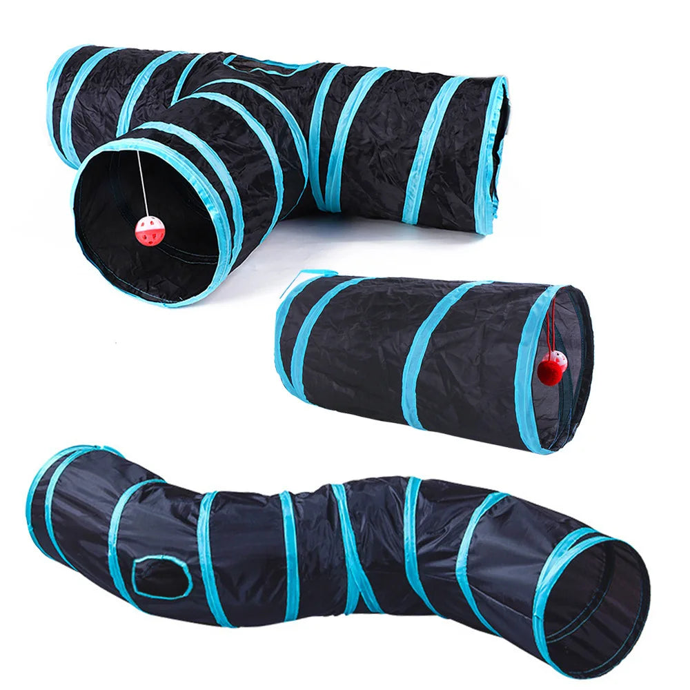 Collapsible Cat Play Tunnel – Crinkle Toy for Indoor Cats, Rabbits & Guinea Pigs