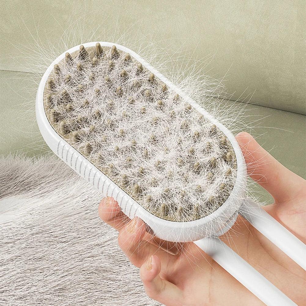 Cat Steam Grooming Brush Interactive Self Cleaning pettechhair
