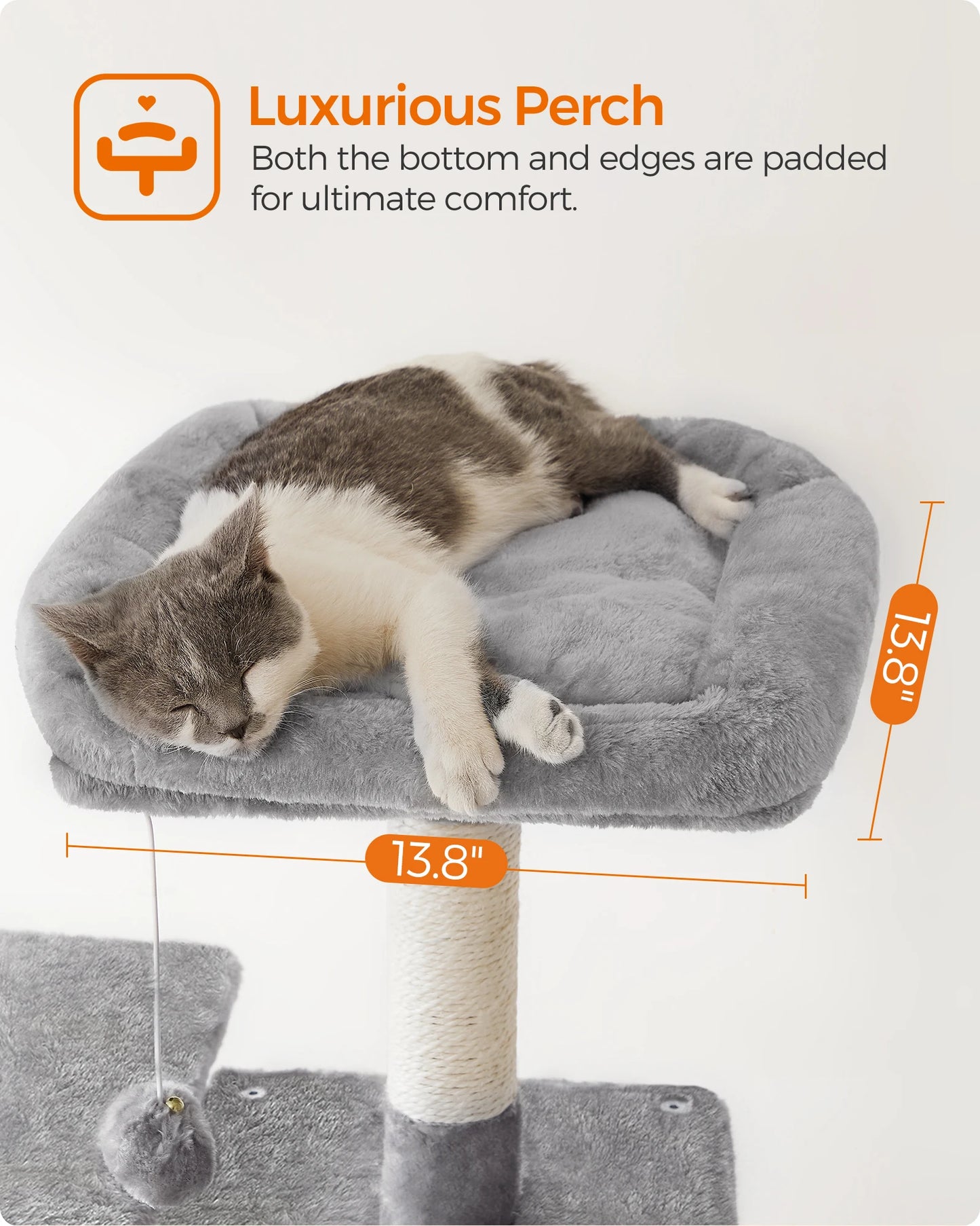 FEANDREA Multi-Level Cat Tree Tower – Indoor Cat Condo