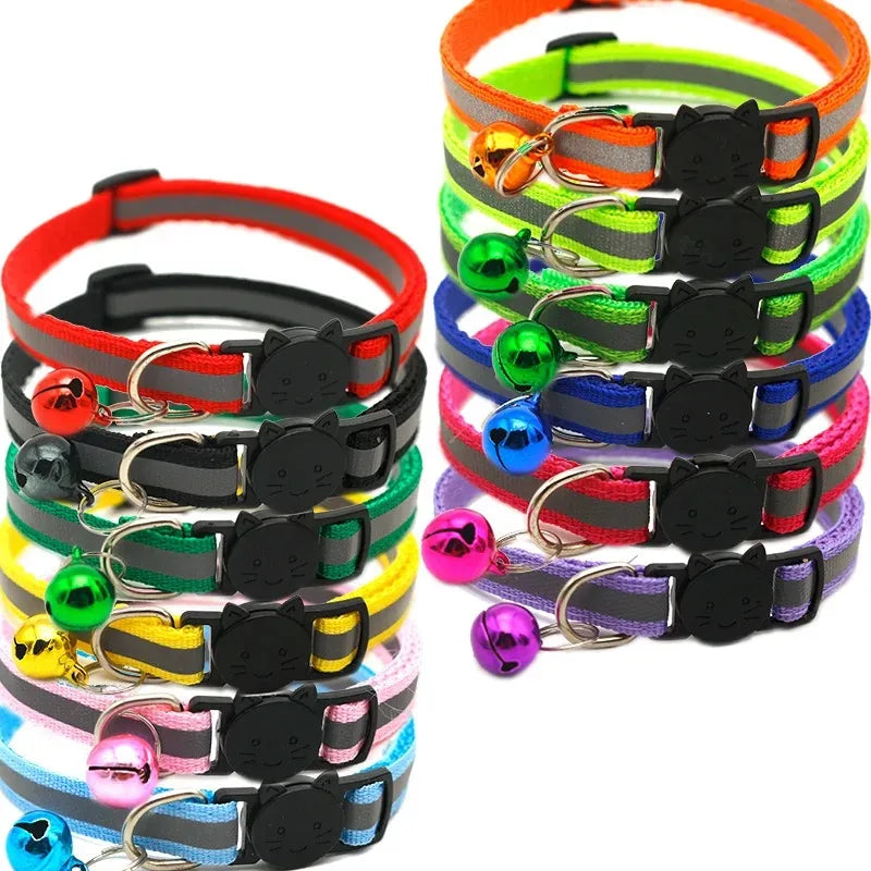 Adjustable Cat Collars with Bell – 10 Pack