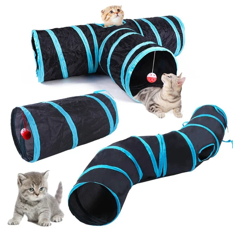 Collapsible Cat Play Tunnel – Crinkle Toy for Indoor Cats, Rabbits & Guinea Pigs