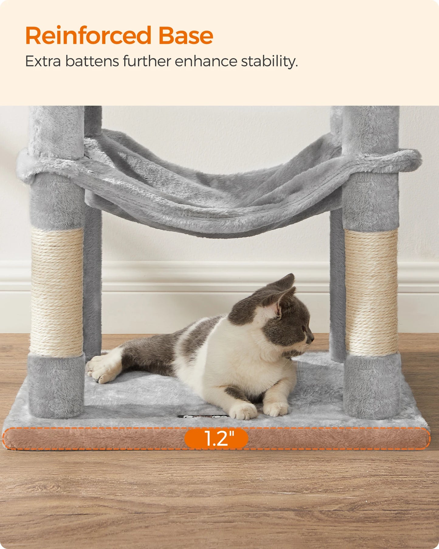 FEANDREA Multi-Level Cat Tree Tower – Indoor Cat Condo