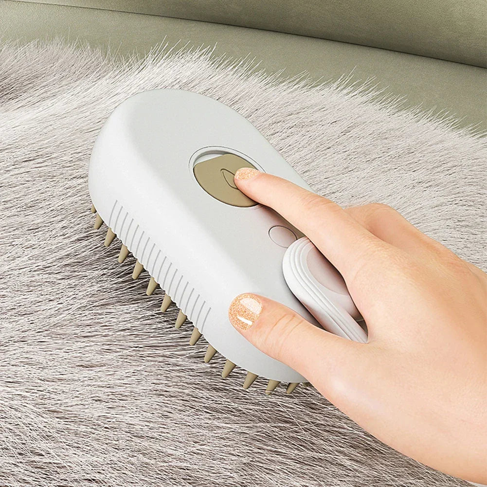 Cat Steam Grooming Brush Interactive Self Cleaning pettechhair