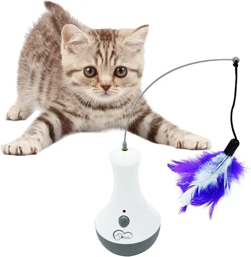 Interactive Feather Cat Toy – USB Automatic Play Ball