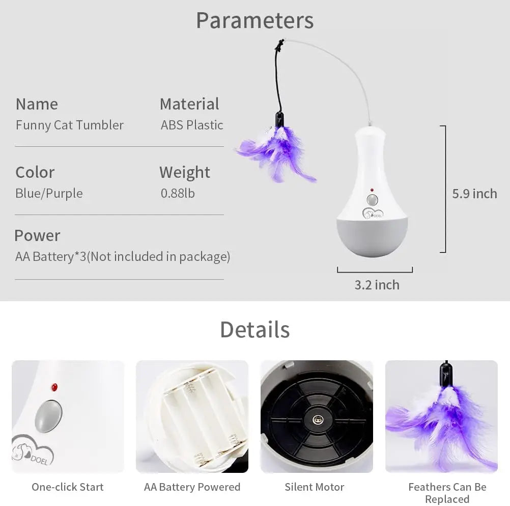 Interactive Feather Cat Toy – USB Automatic Play Ball