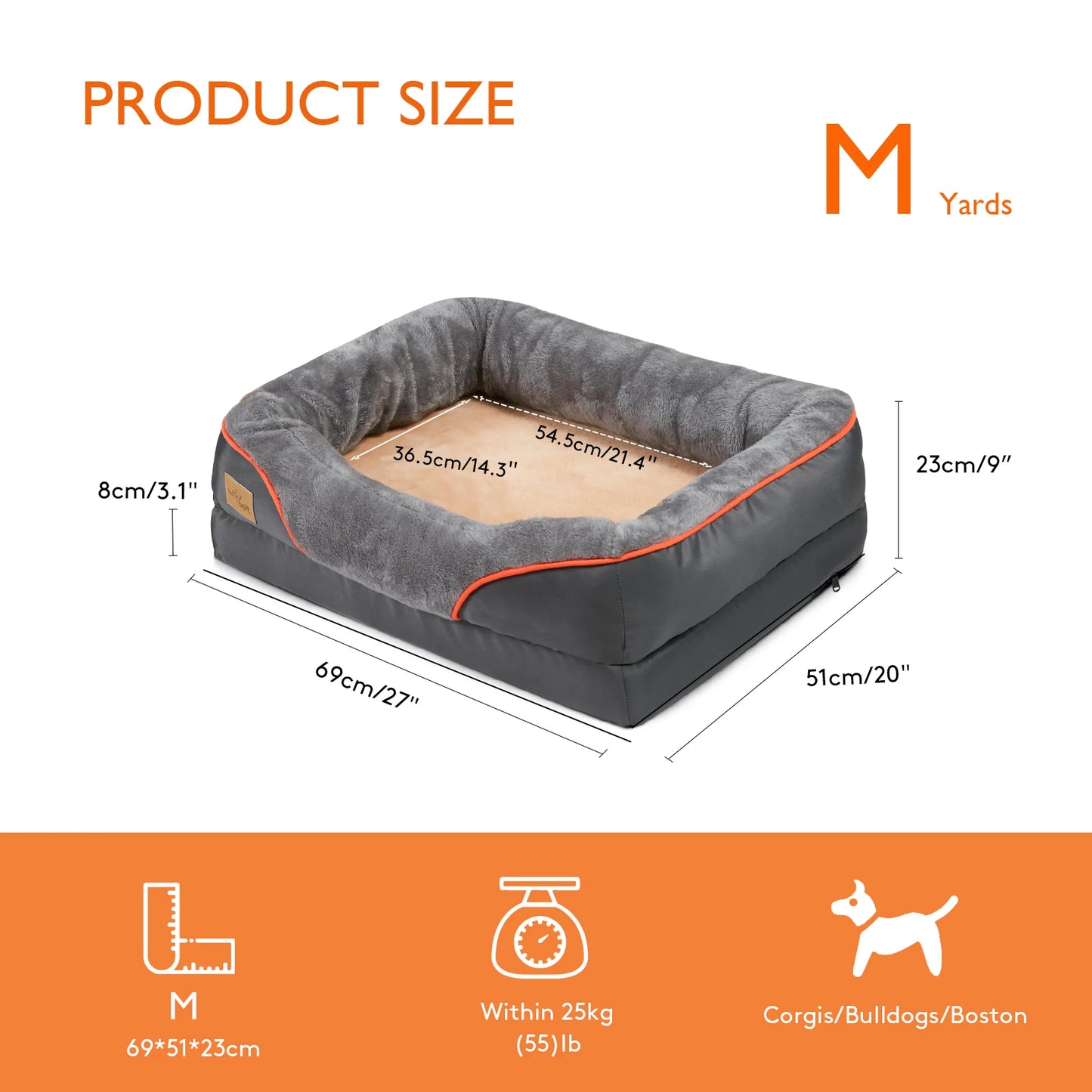 XL Orthopedic Dog Bed – Soft Foam, Washable Cover