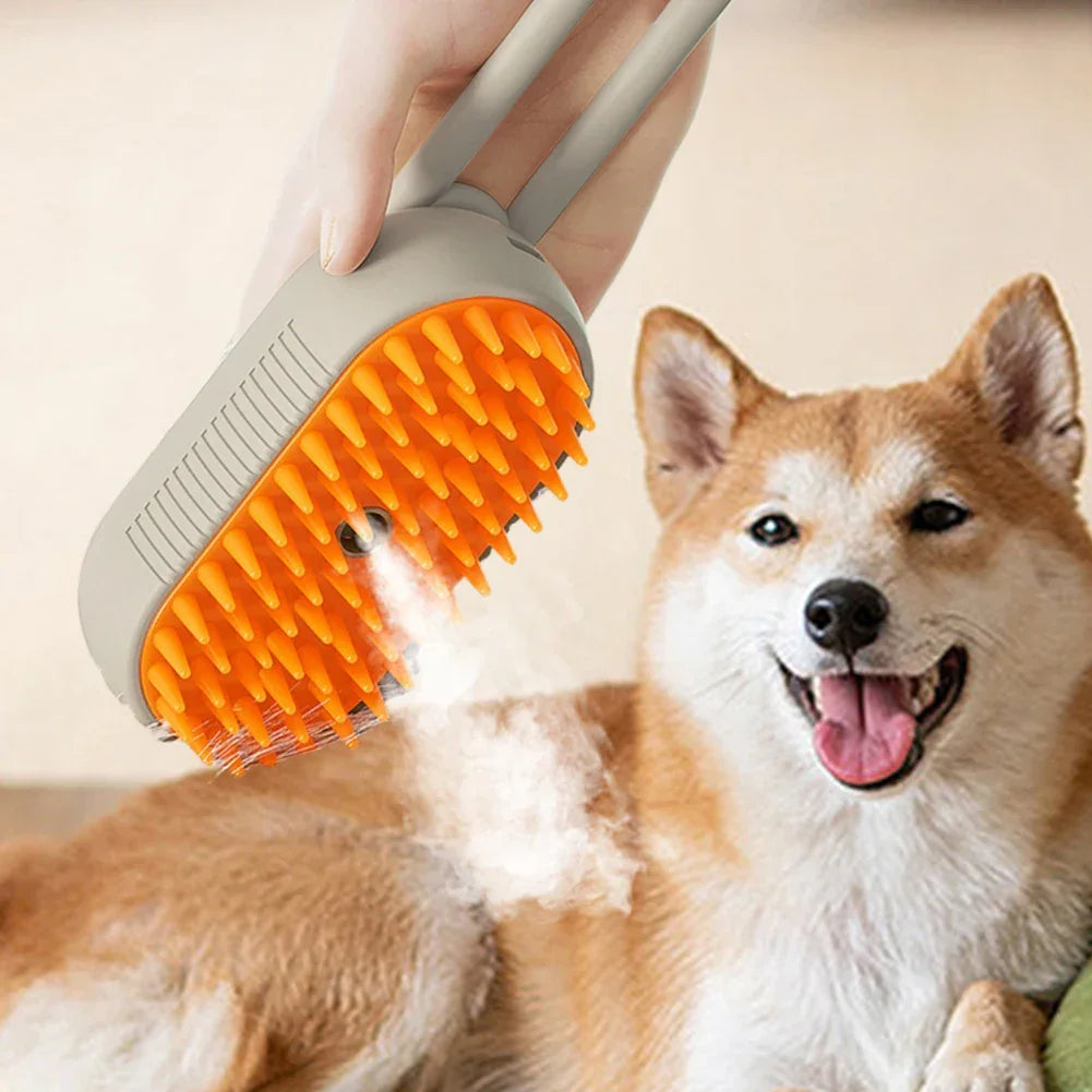 Cat Steam Grooming Brush Interactive Self Cleaning pettechhair