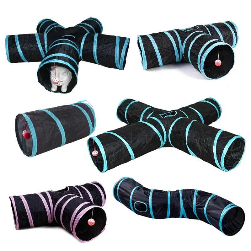 Collapsible Cat Play Tunnel – Crinkle Toy for Indoor Cats, Rabbits & Guinea Pigs