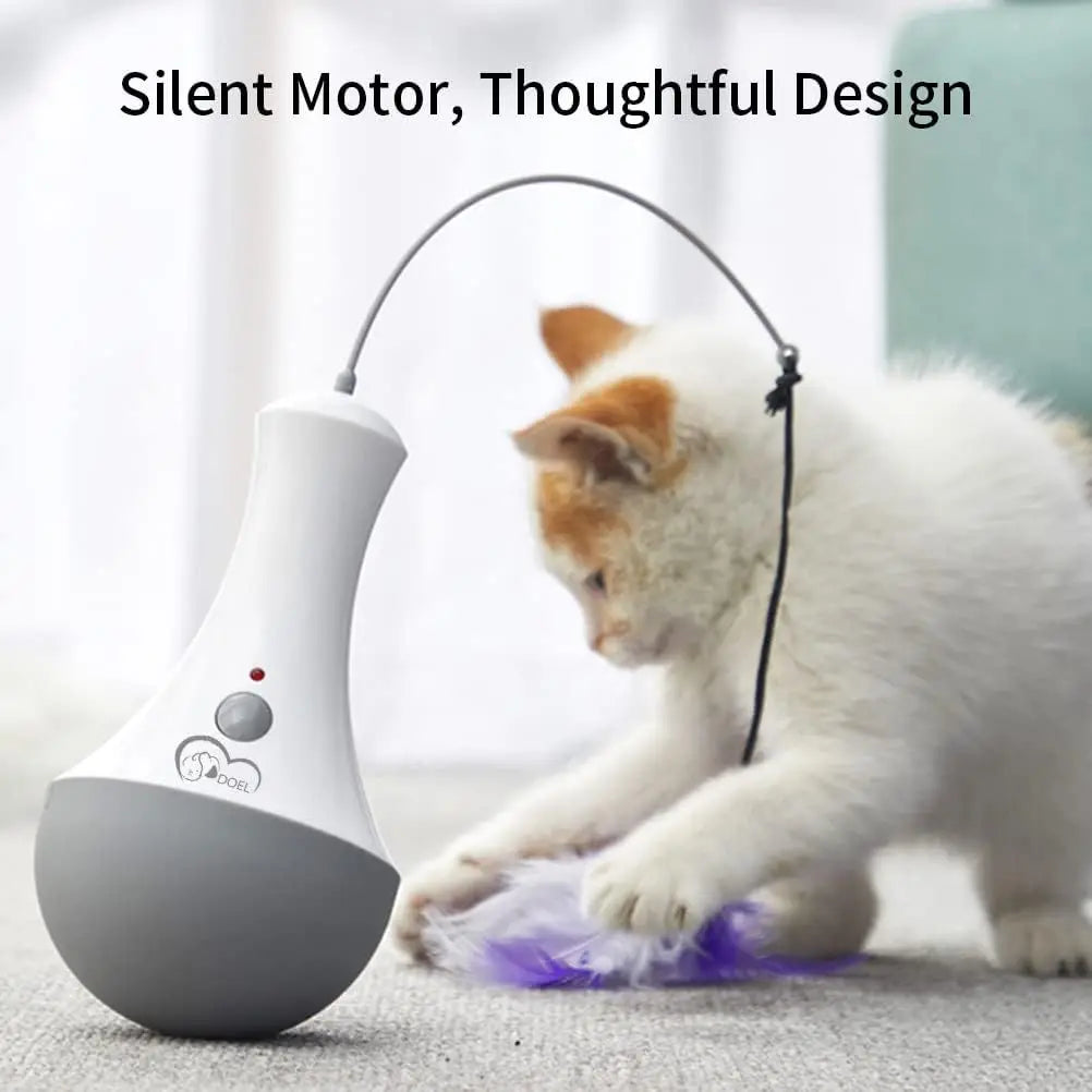 Interactive Feather Cat Toy – USB Automatic Play Ball