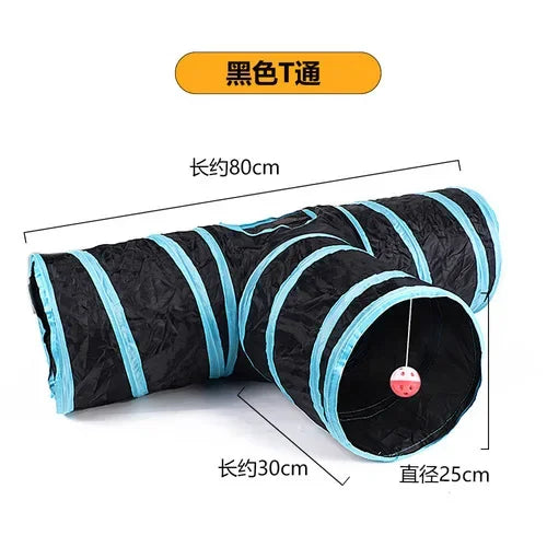 Collapsible Cat Play Tunnel – Crinkle Toy for Indoor Cats, Rabbits & Guinea Pigs