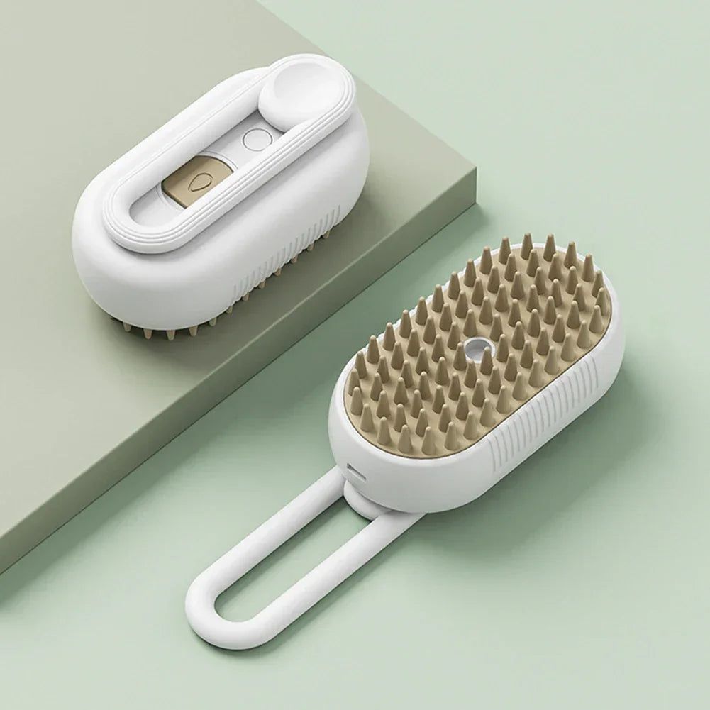 Cat Steam Grooming Brush Interactive Self Cleaning pettechhair