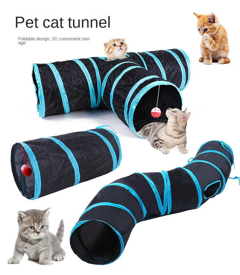 Collapsible Cat Play Tunnel – Crinkle Toy for Indoor Cats, Rabbits & Guinea Pigs