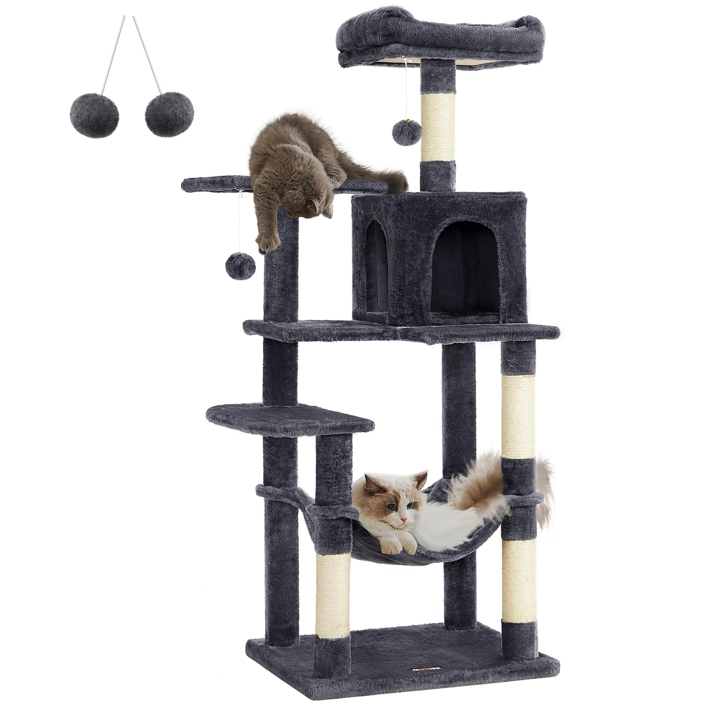 FEANDREA Multi-Level Cat Tree Tower – Indoor Cat Condo
