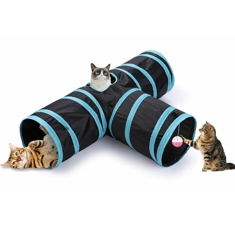 Collapsible Cat Play Tunnel – Crinkle Toy for Indoor Cats, Rabbits & Guinea Pigs