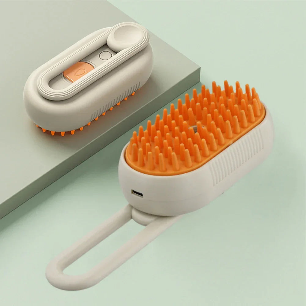 Cat Steam Grooming Brush Interactive Self Cleaning pettechhair
