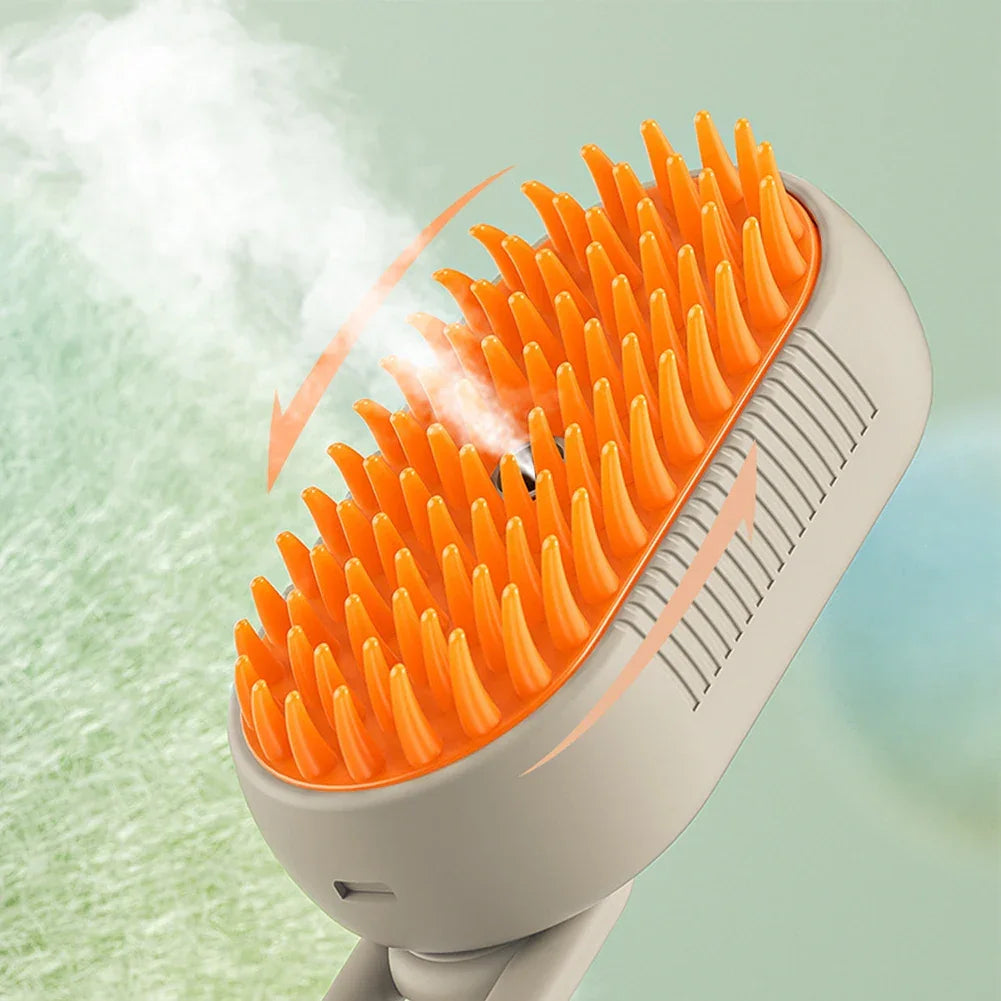 Cat Steam Grooming Brush Interactive Self Cleaning pettechhair
