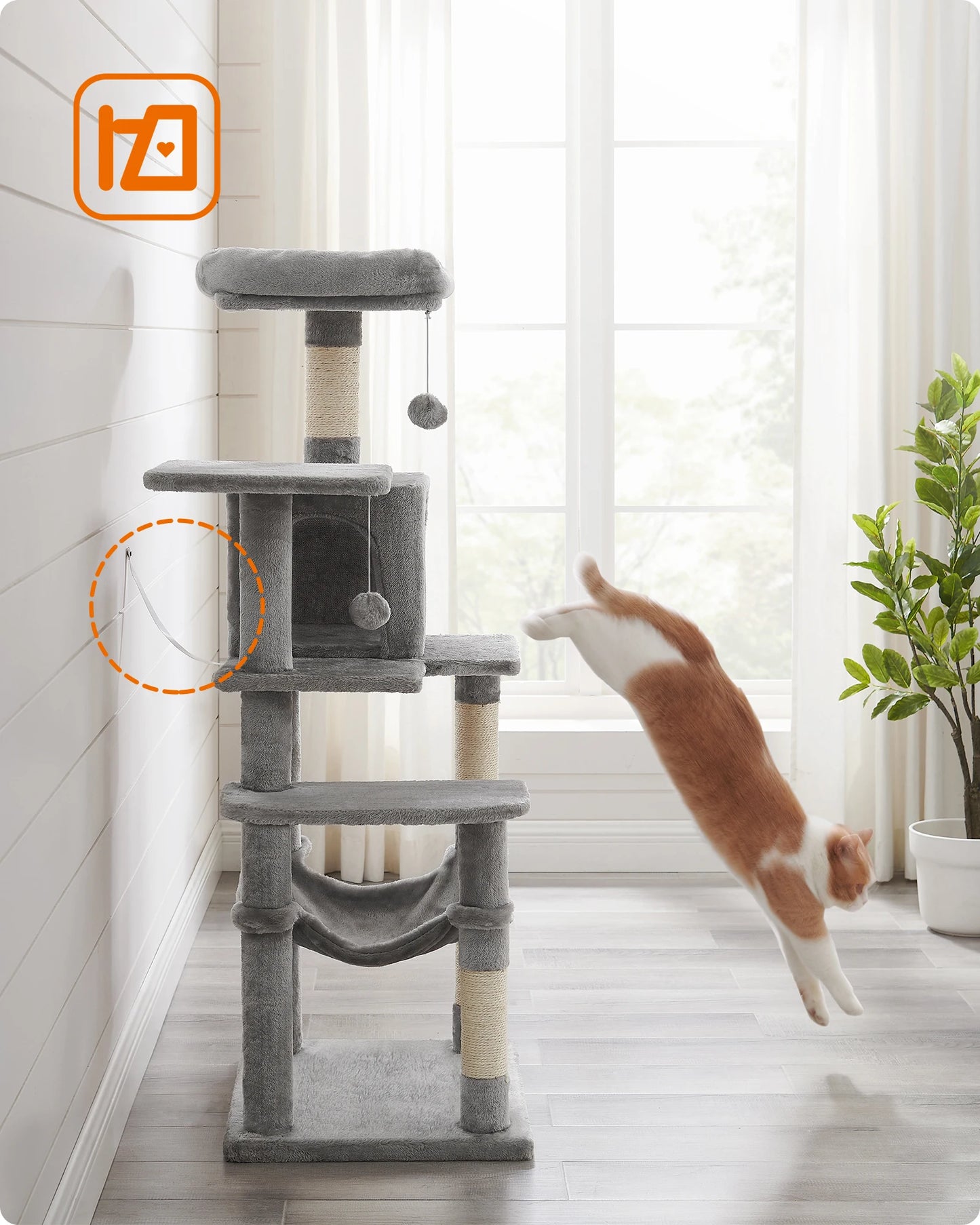 FEANDREA Multi-Level Cat Tree Tower – Indoor Cat Condo