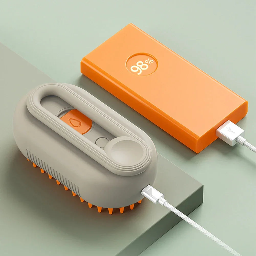 Cat Steam Grooming Brush Interactive Self Cleaning pettechhair