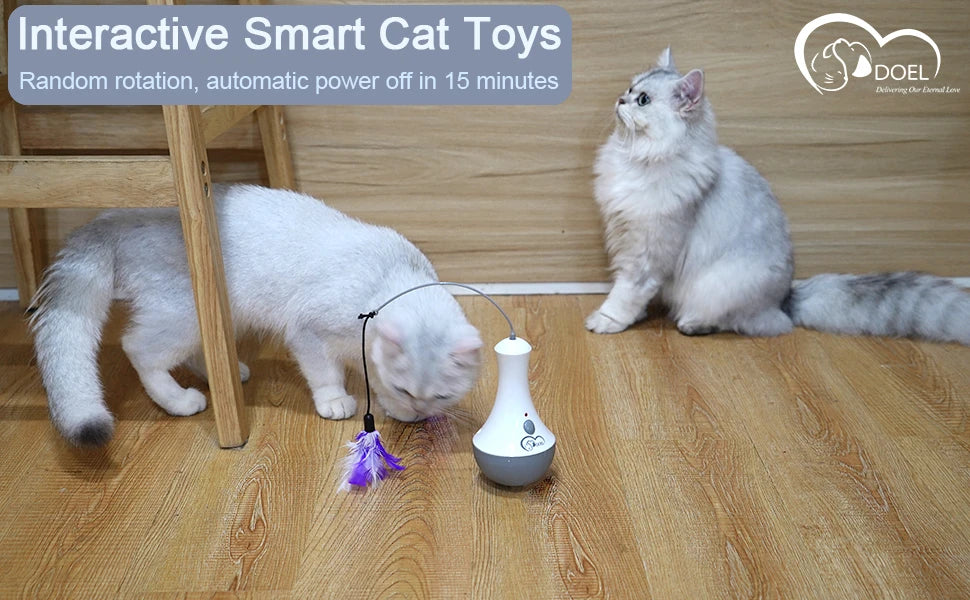 Interactive Feather Cat Toy – USB Automatic Play Ball