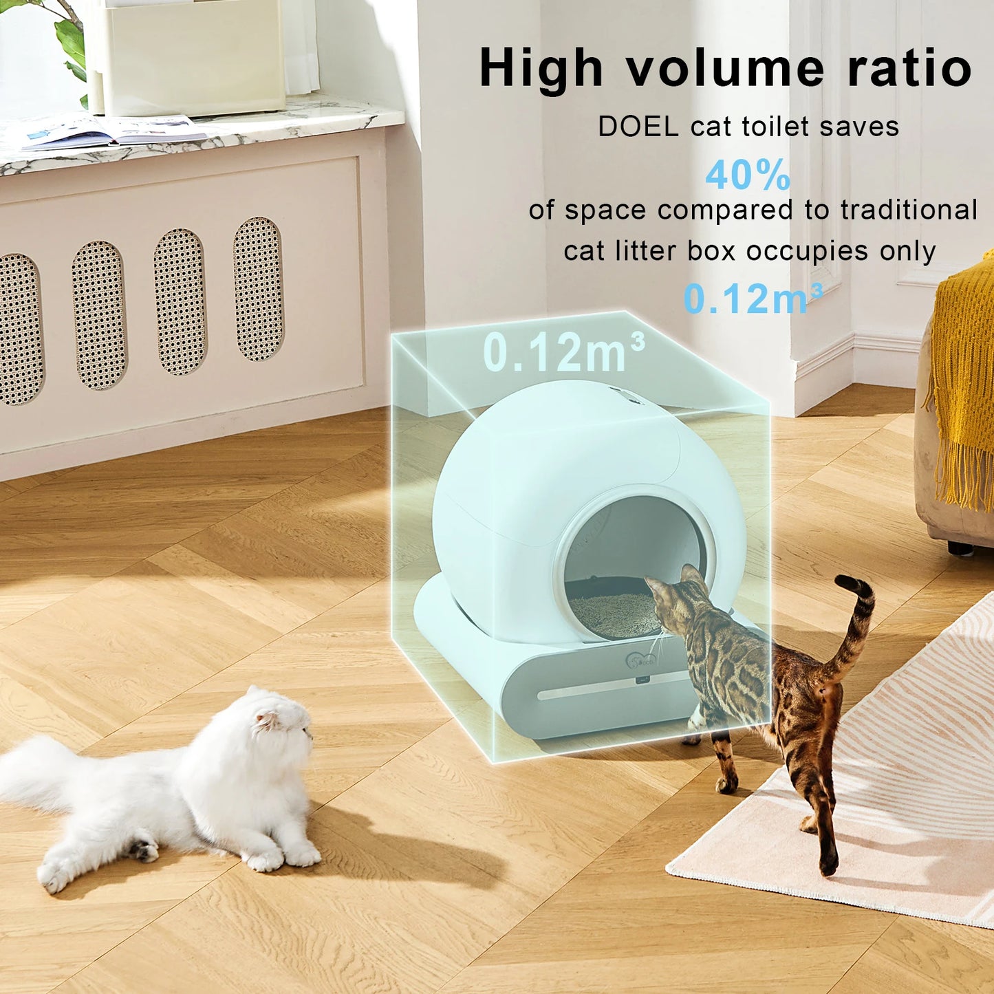 Self-Cleaning Cat Litter Box 6.5L – App Control, Odor Control