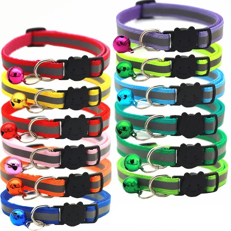 Adjustable Cat Collars with Bell – 10 Pack