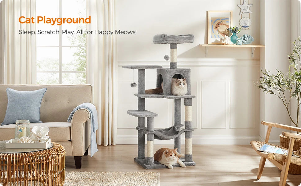 FEANDREA Multi-Level Cat Tree Tower – Indoor Cat Condo