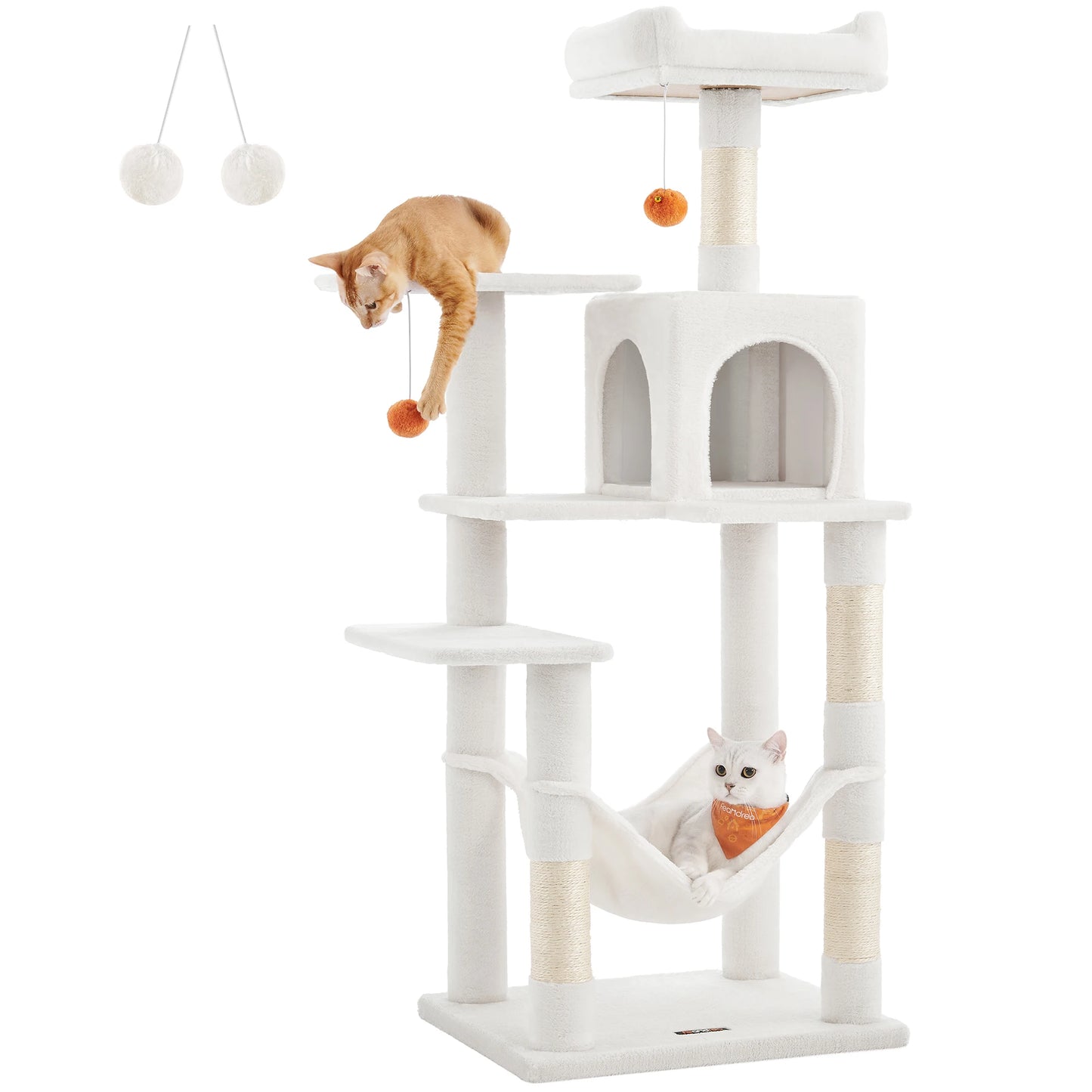 FEANDREA Multi-Level Cat Tree Tower – Indoor Cat Condo