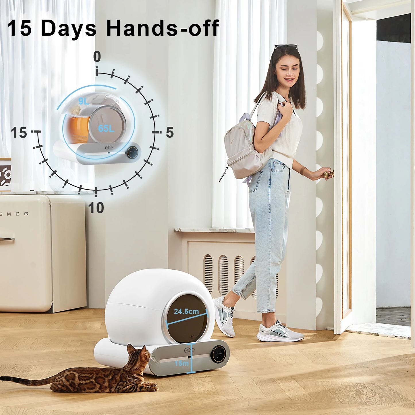 Self-Cleaning Cat Litter Box 6.5L – App Control, Odor Control