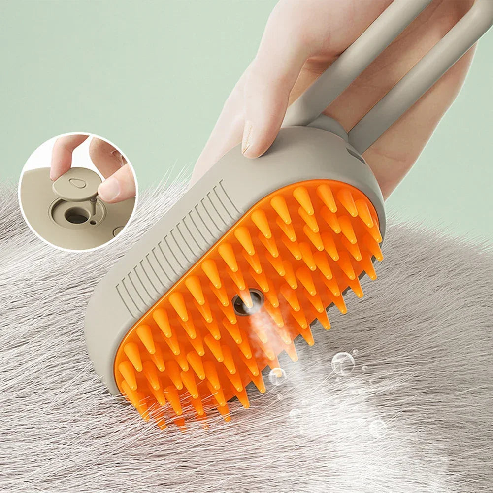 Cat Steam Grooming Brush Interactive Self Cleaning pettechhair