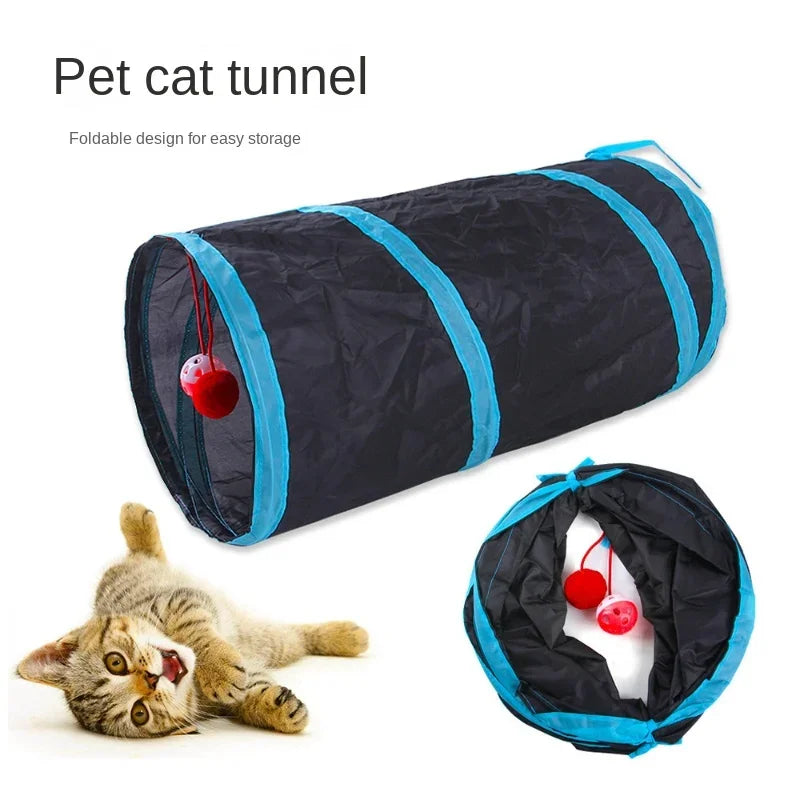 Collapsible Cat Play Tunnel – Crinkle Toy for Indoor Cats, Rabbits & Guinea Pigs