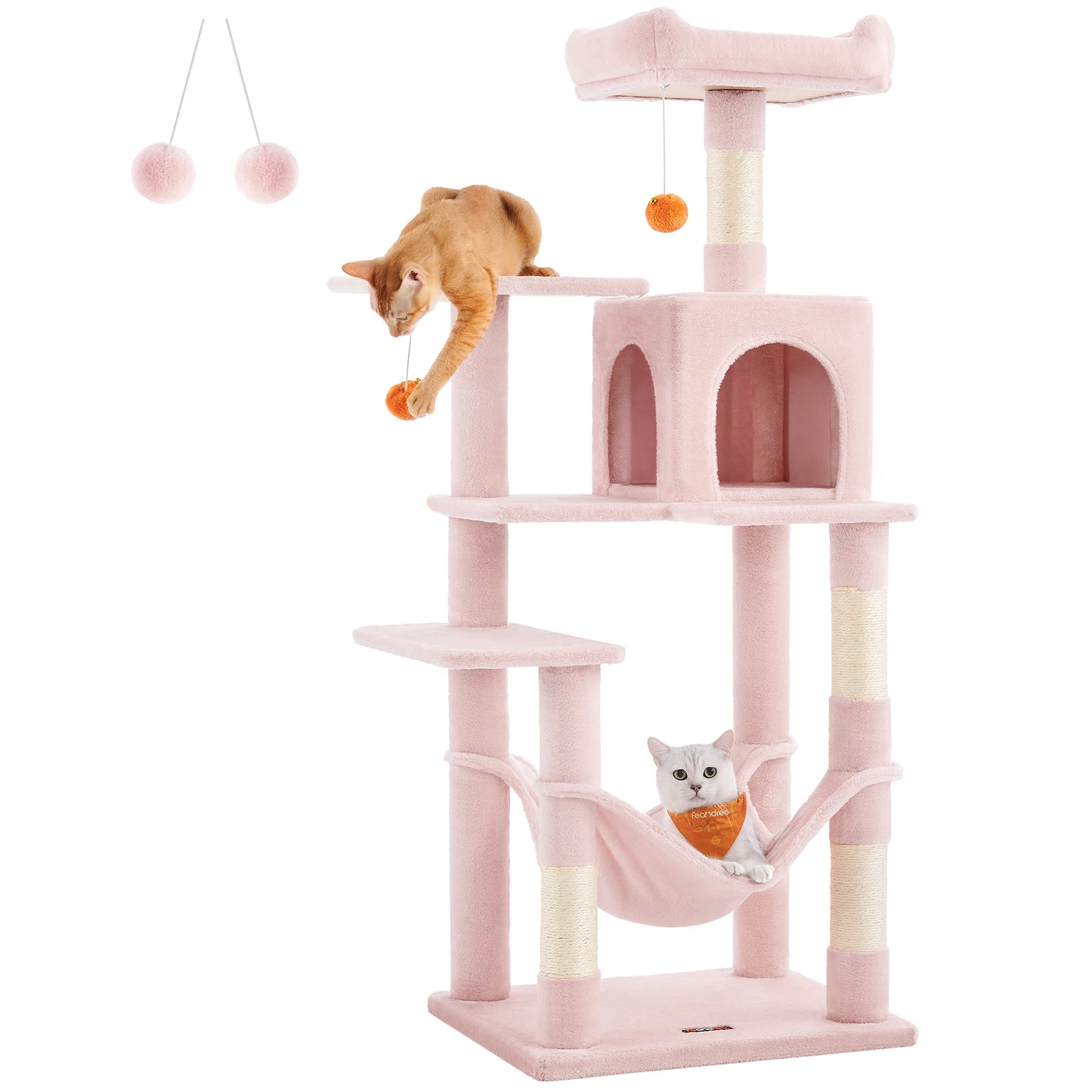 FEANDREA Multi-Level Cat Tree Tower – Indoor Cat Condo
