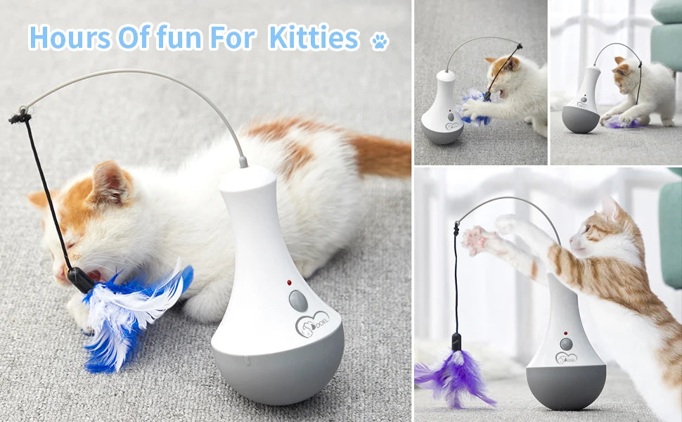 Interactive Feather Cat Toy – USB Automatic Play Ball
