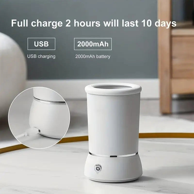 pettechhair USB rechargeable white cylindrical device with 2000mAh battery and power button