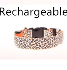 pettechhair leopard print dog collar with quick release buckle and orange trim for small to medium dogs