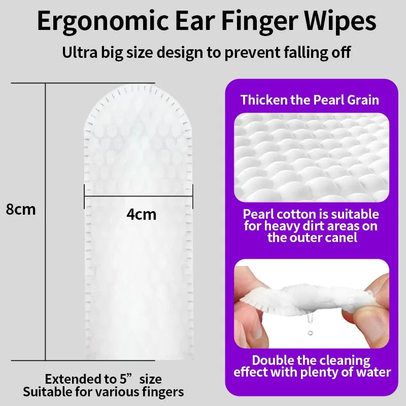 Ergonomic Ear Finger Wipes pettechhair large 5 inch cotton pearl textured finger wipes for pet ear cleaning