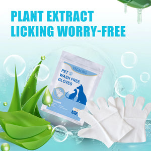 pettechhair pet wash free gloves with plant extract for worry free pet licking grooming white gloves pack