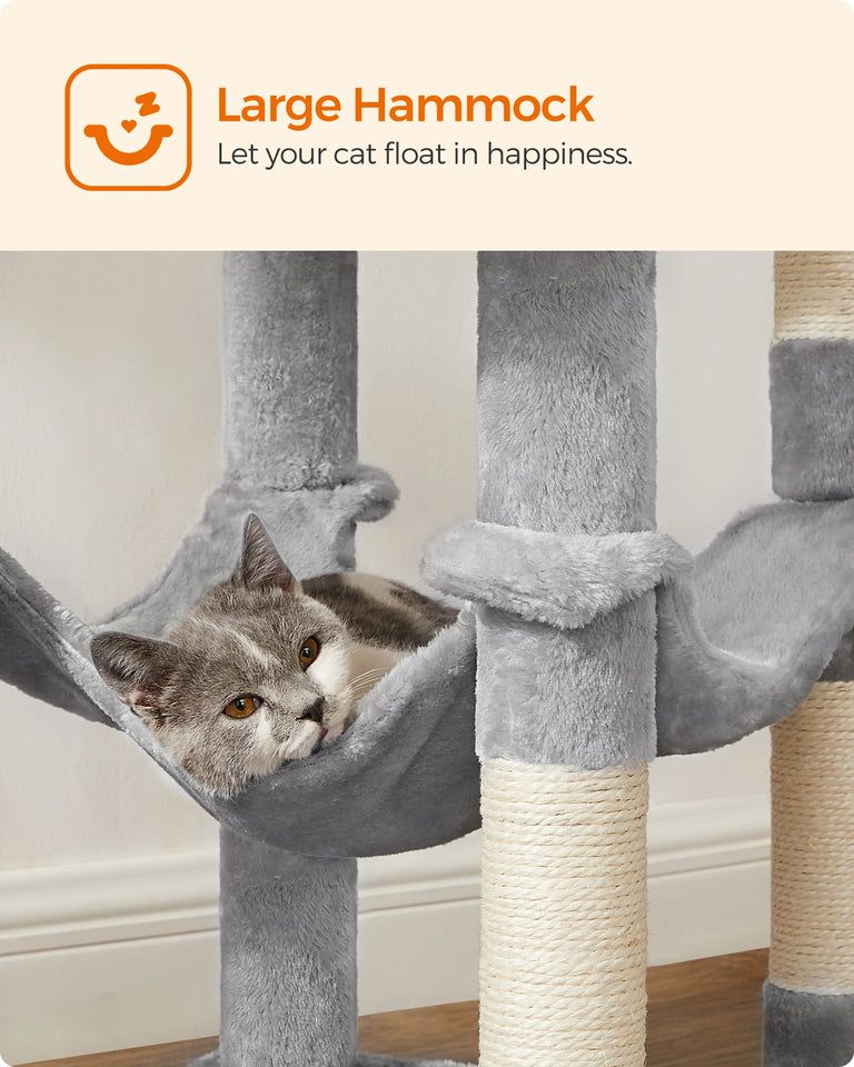 FEANDREA Multi-Level Cat Tree Tower 56.3″ Indoor Cat Condo
