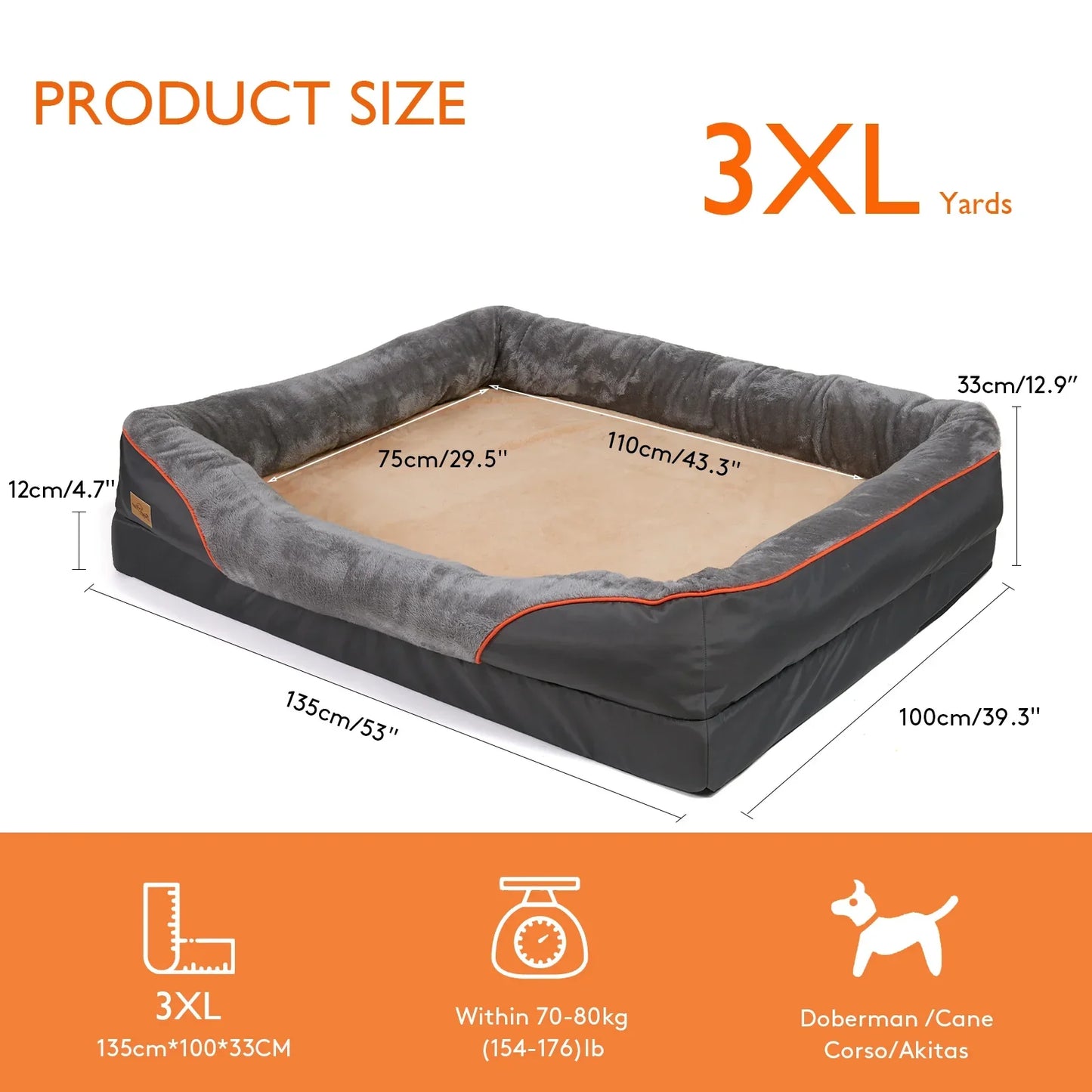 Large Soft Dog Bed for Extra Comfort