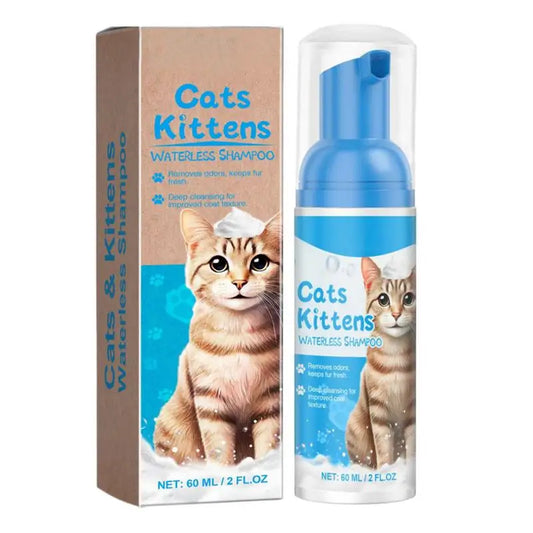 No-rinse cat flea shampoo waterless quick drying

