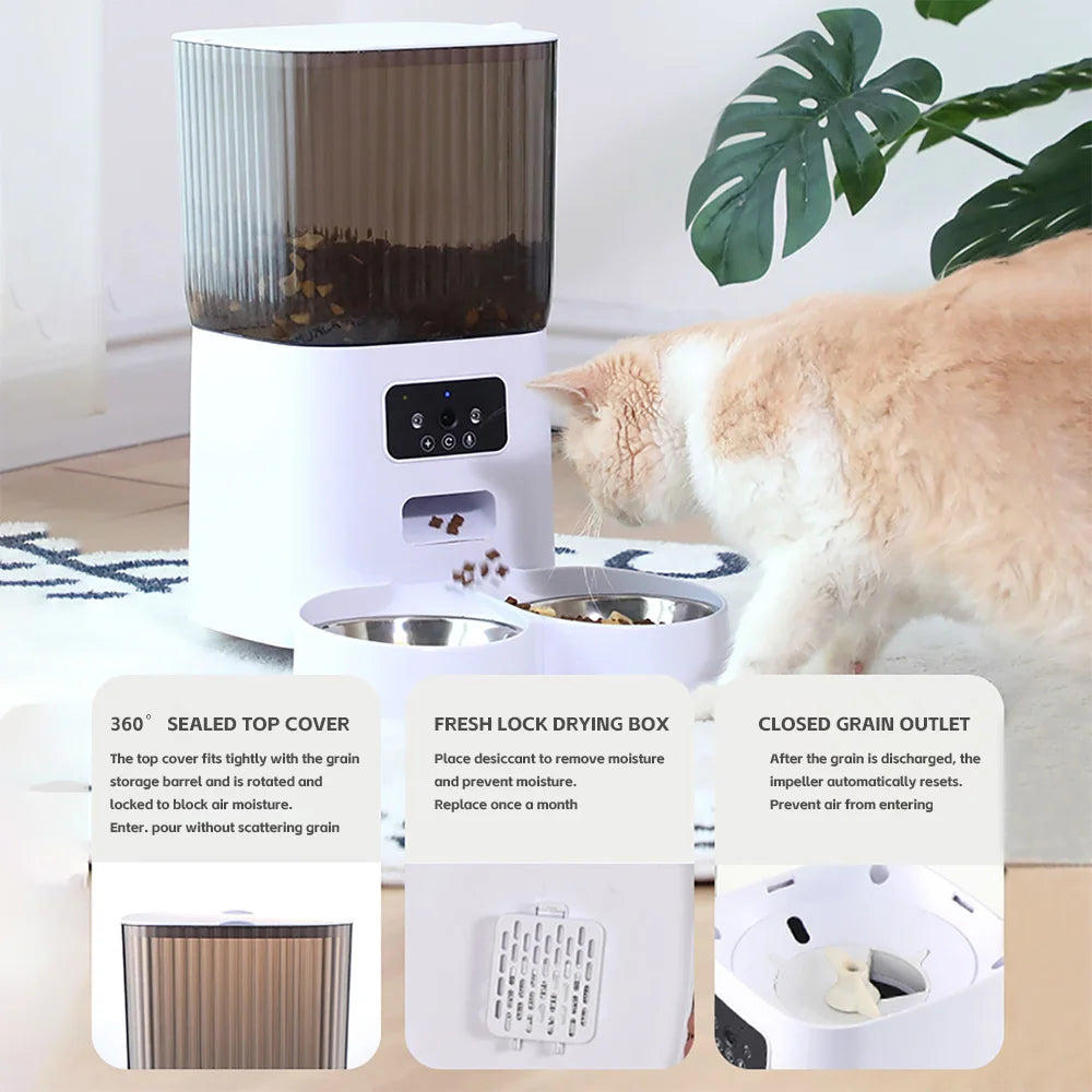 Smart Cat Feeder With Camera Automatic Dispenser