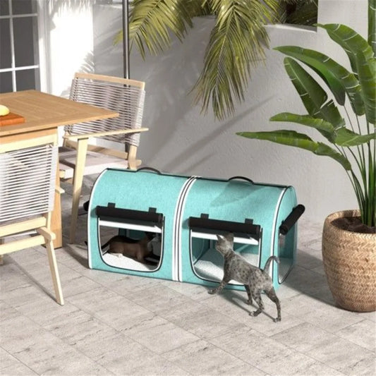Portable cat carrier with shoulder strap for travel
