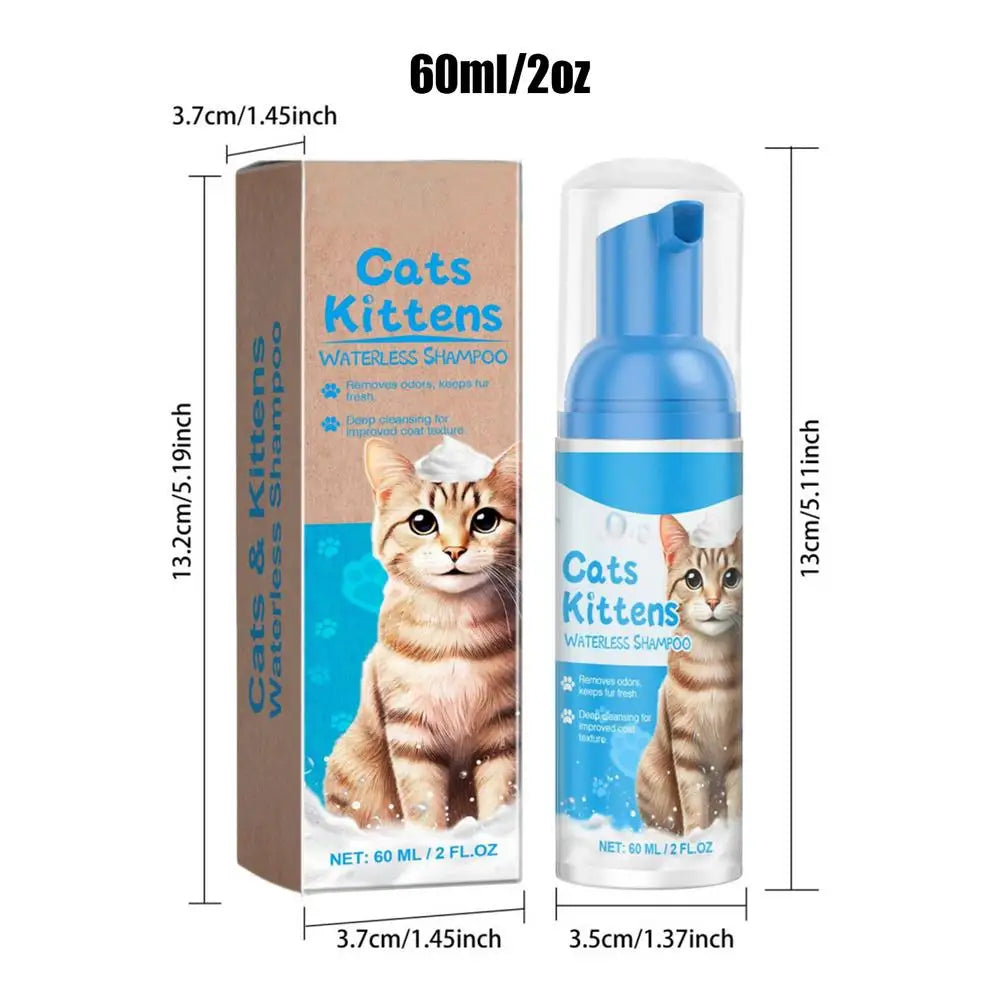 No-Rinse Cat Flea Shampoo – Waterless, Quick-Drying