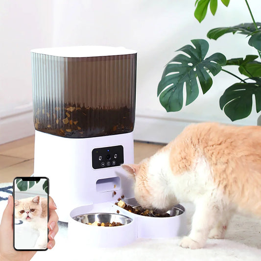 smart cat feeder with camera automatic dispenser

