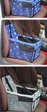 Pettechhair pet car seat booster in blue paw print fabric with mesh front and safety straps