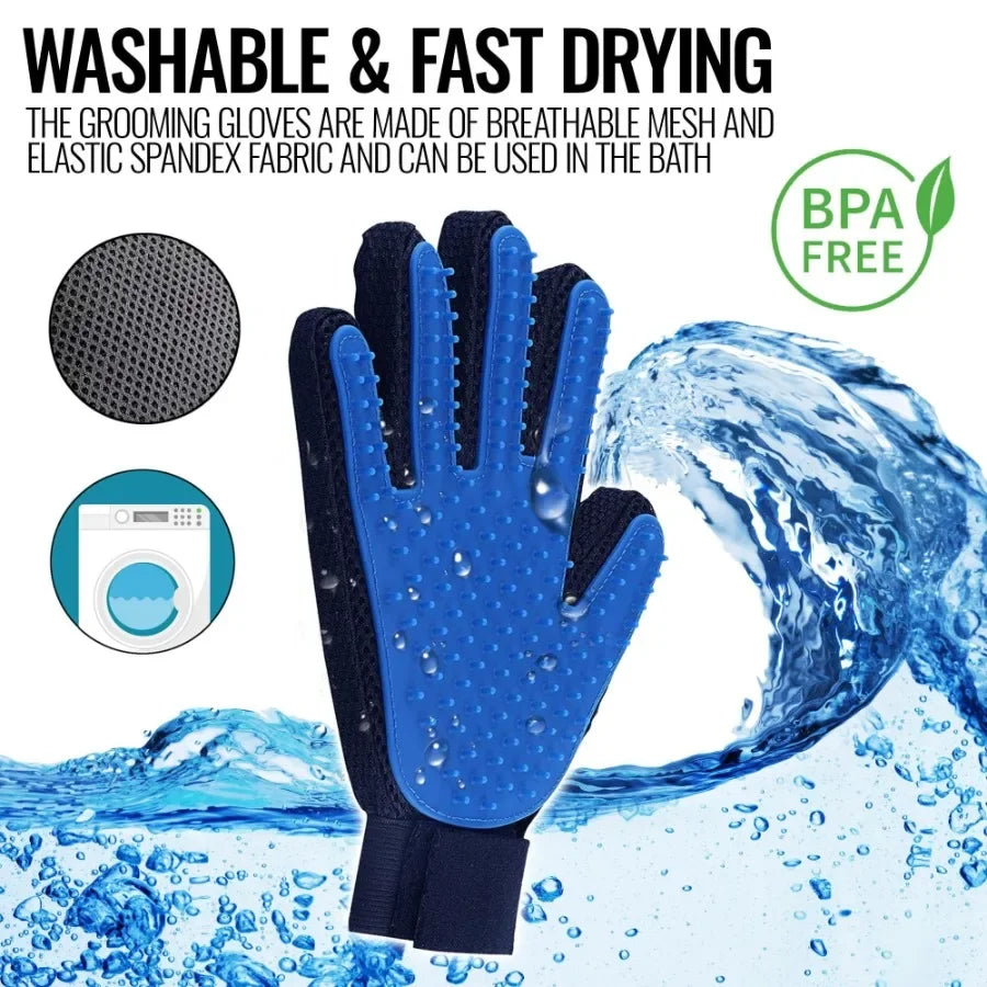 Pet Grooming Gloves for Deshedding and Massage