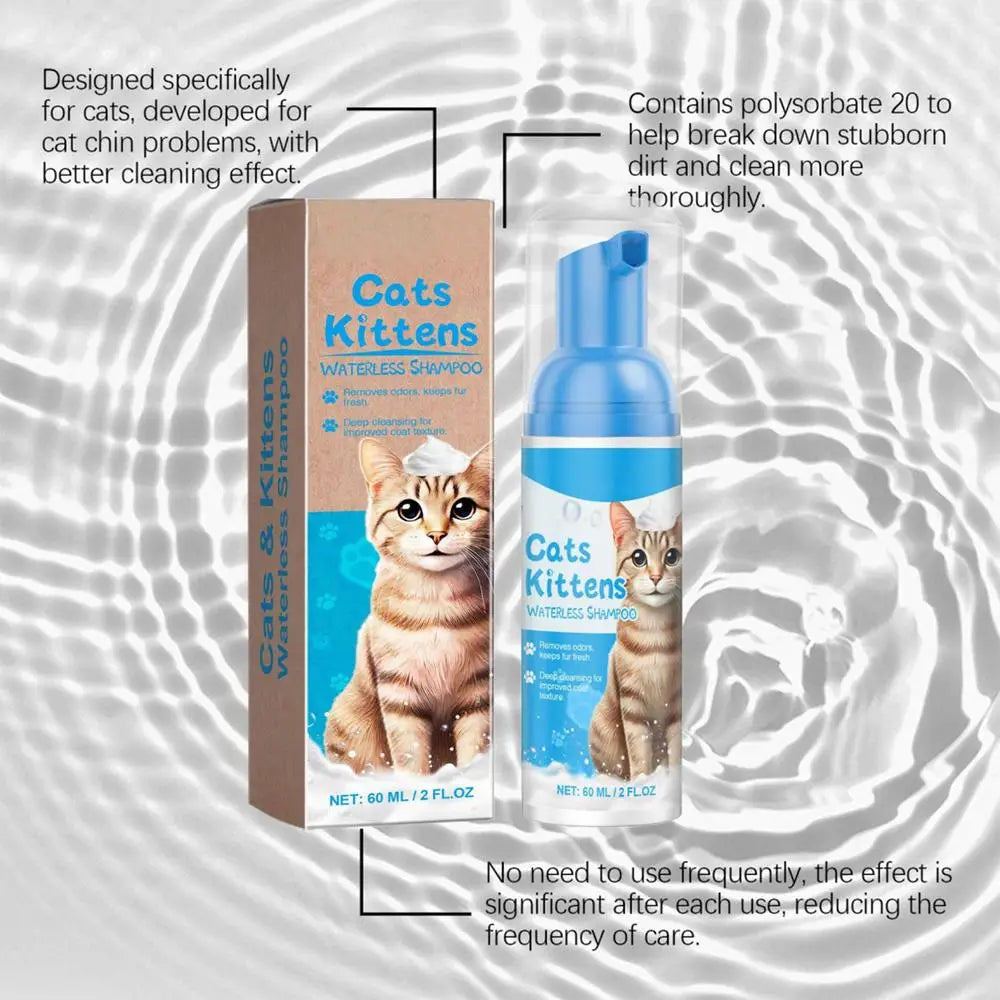 No-Rinse Cat Flea Shampoo – Waterless, Quick-Drying