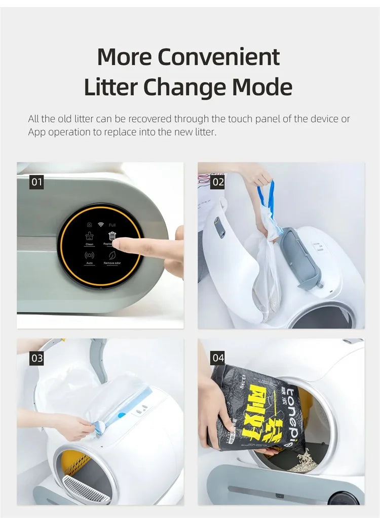 Self-Cleaning Cat Litter Box 6.5L – App Control, Odor Control