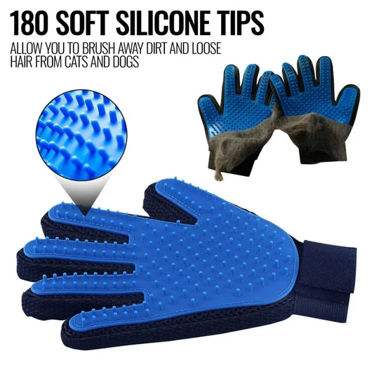 pet grooming gloves for deshedding and massage

