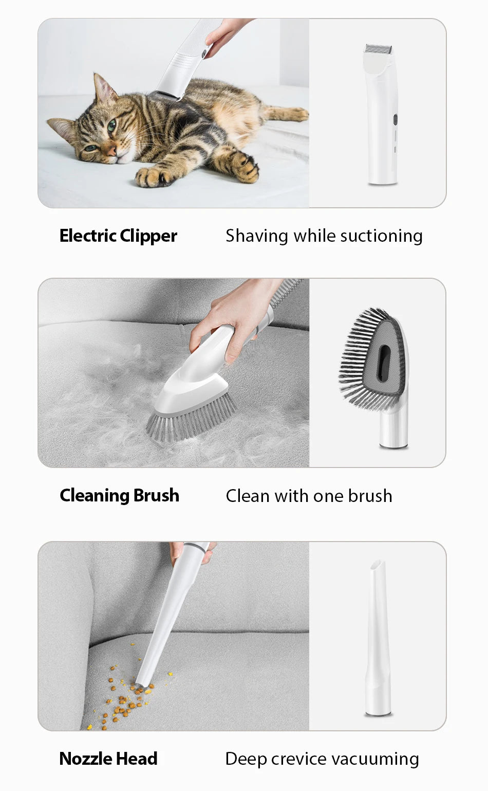 5-in-1 Pet Grooming Vacuum Kit for Cats & Dogs